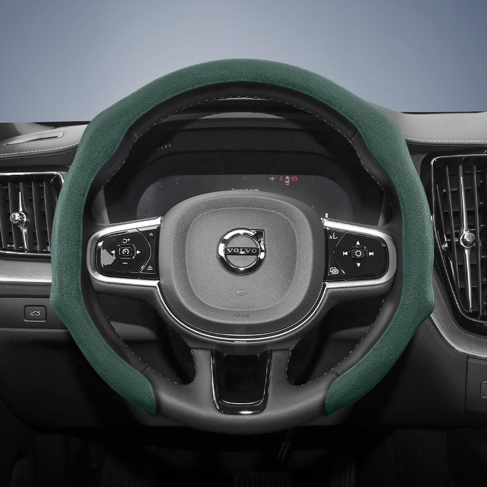 Suitable for Volvo Premium Suede Snap-On Steering Wheel Cover Anti-Slip Durable Xc60 Xc40 Xc90 S90 V60 S60 C40 Recharge V90 Cc Excellence V40 V70
