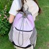 Korean Fashion School Bookbag Girls Color-Block Nylon Drawstring Rucksack Women Large Capacity Laptop Bag Travel Sweet Backpack