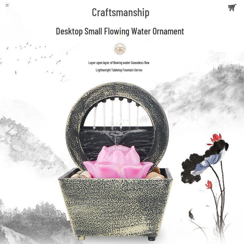 Desktop Rockery Waterfall Fountain for Home, Bedroom, or Living Room Decor