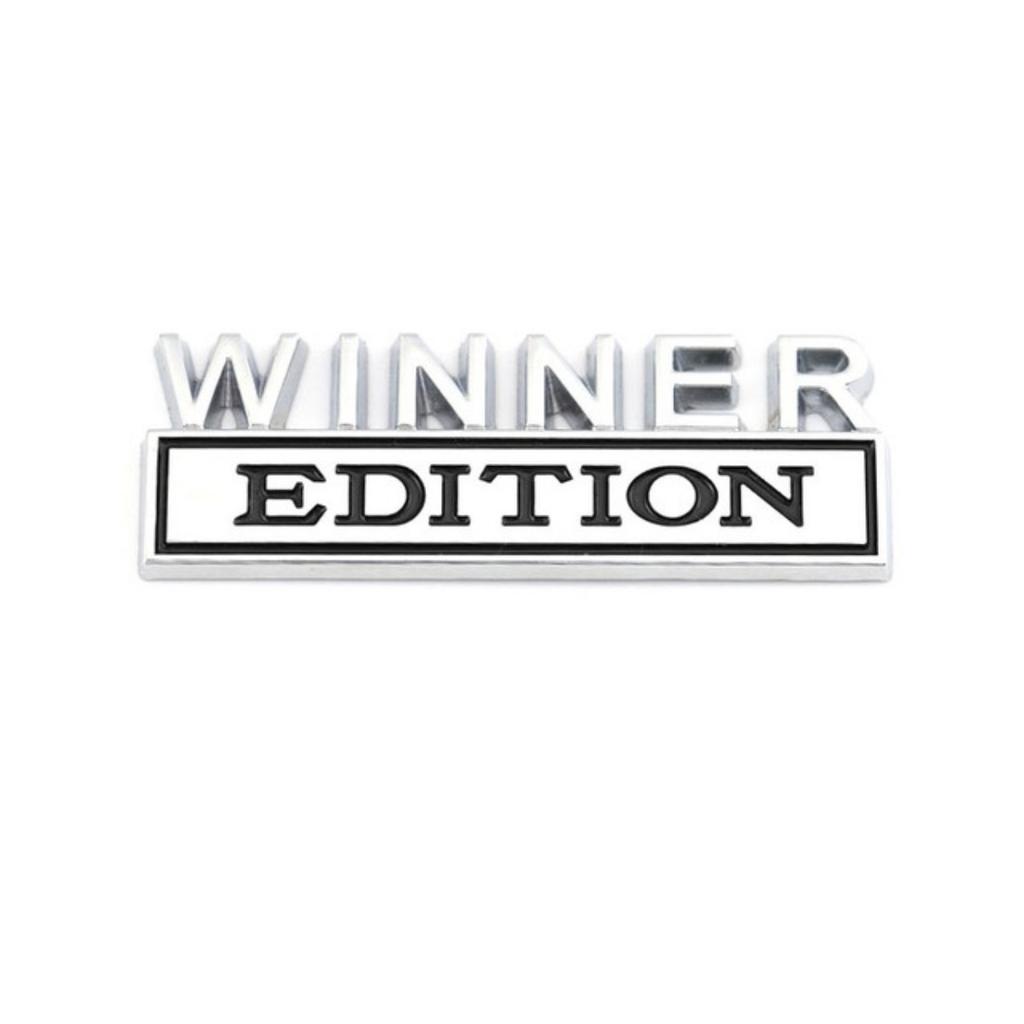 1Pc 3D Metal Winner Edition Logo Car Front Grille Badge Side Fender Rear Trunk Emblem Sticker Decal