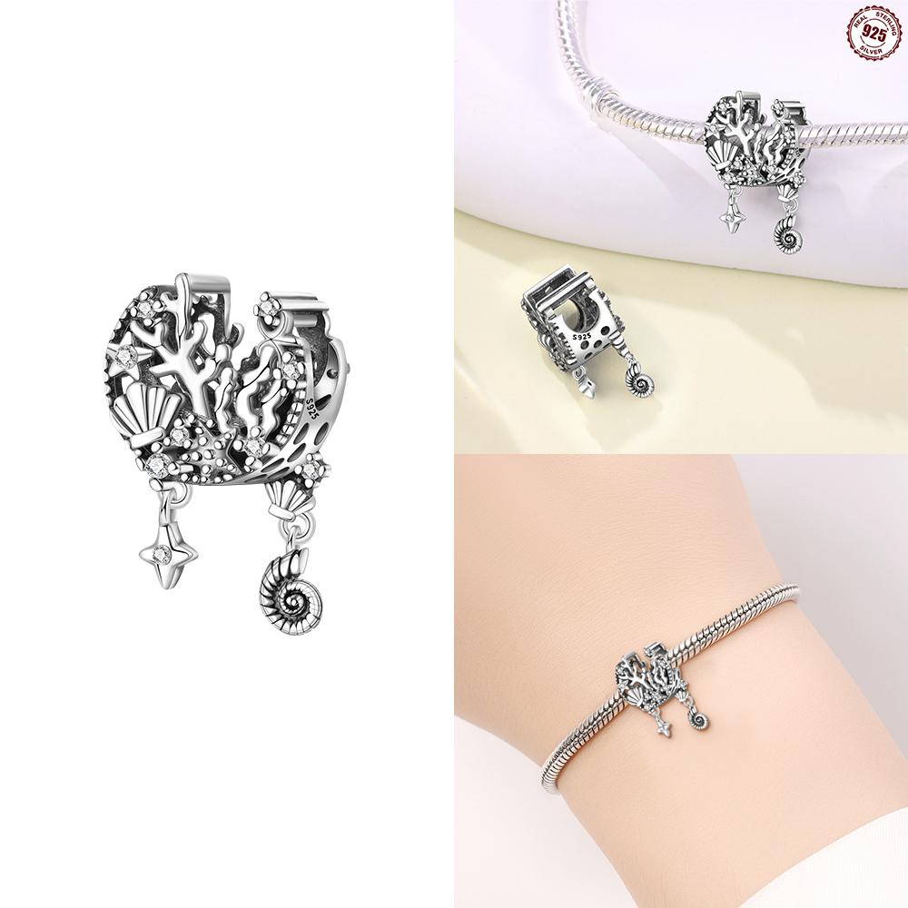 Charms 925 Silver Blue Turtle Hermit Crab Fortune Cat Beads Fit Bracelet Women Luxury Jewelry Diy Friend Fine Gift