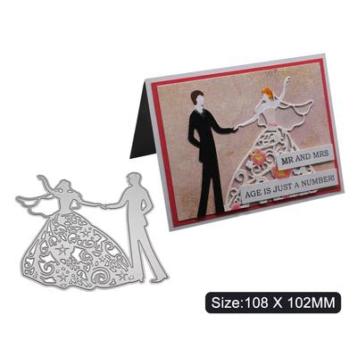 Evli Çift Çerçeve Metal Gümüş Rengi Şablon Kabartma Kesme Kalıpları Kendin Yap Scrapbooking Kağıt Albüm Kartları Yapımı İçin
