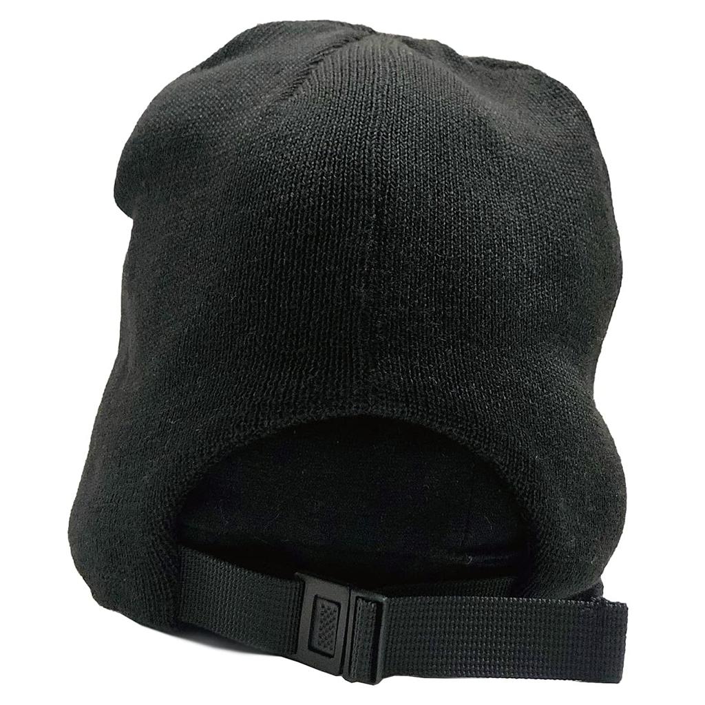 Basic Enchi Adjustable Beanie Knit Cap Recycled Plus Adjustable Hand Black Hat, Polyester, Sizes, Strap, Washable, Women's,