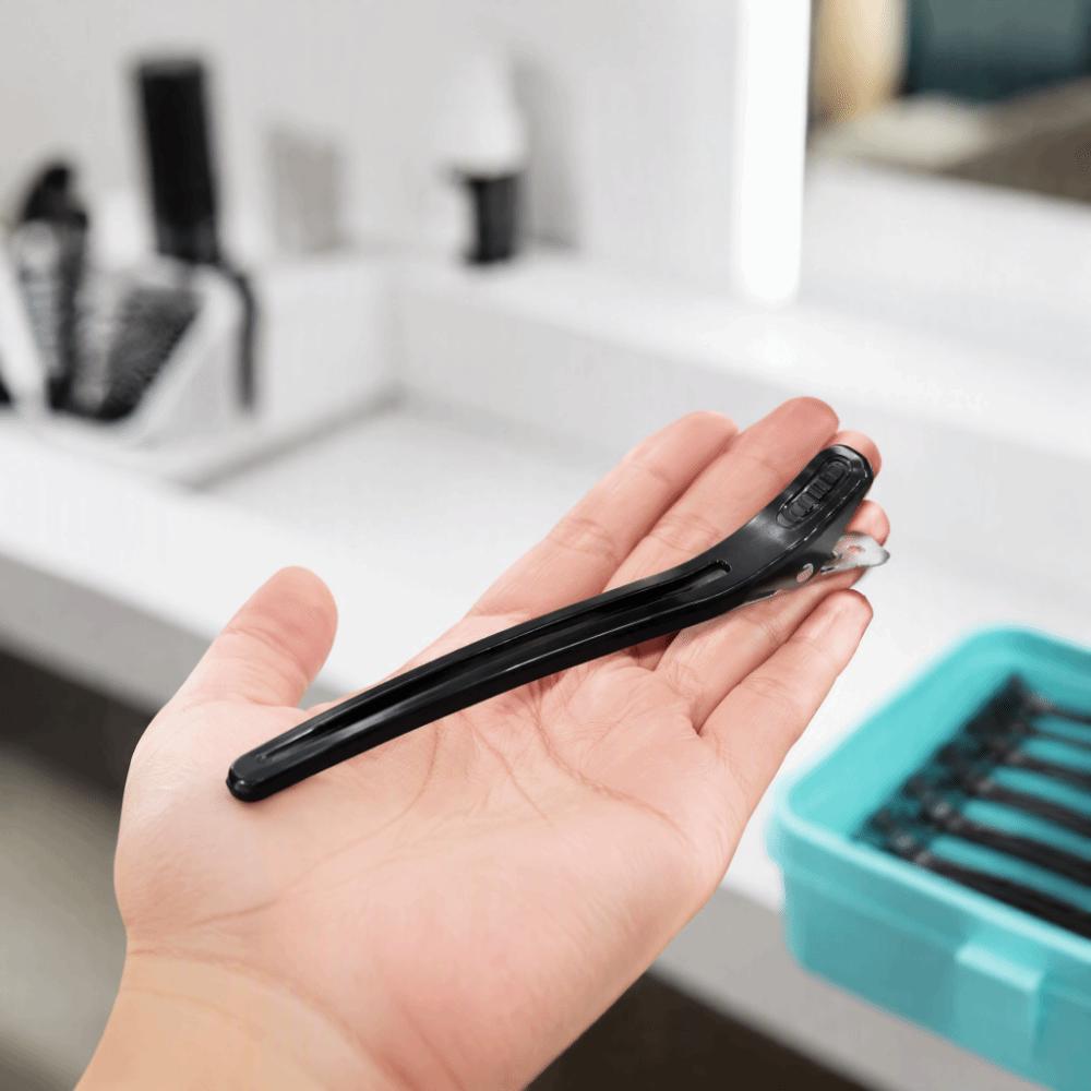 12PCS Black Color Duckbill Hair Clips Aluminium Alloy Alligator Hair Clips Home Use