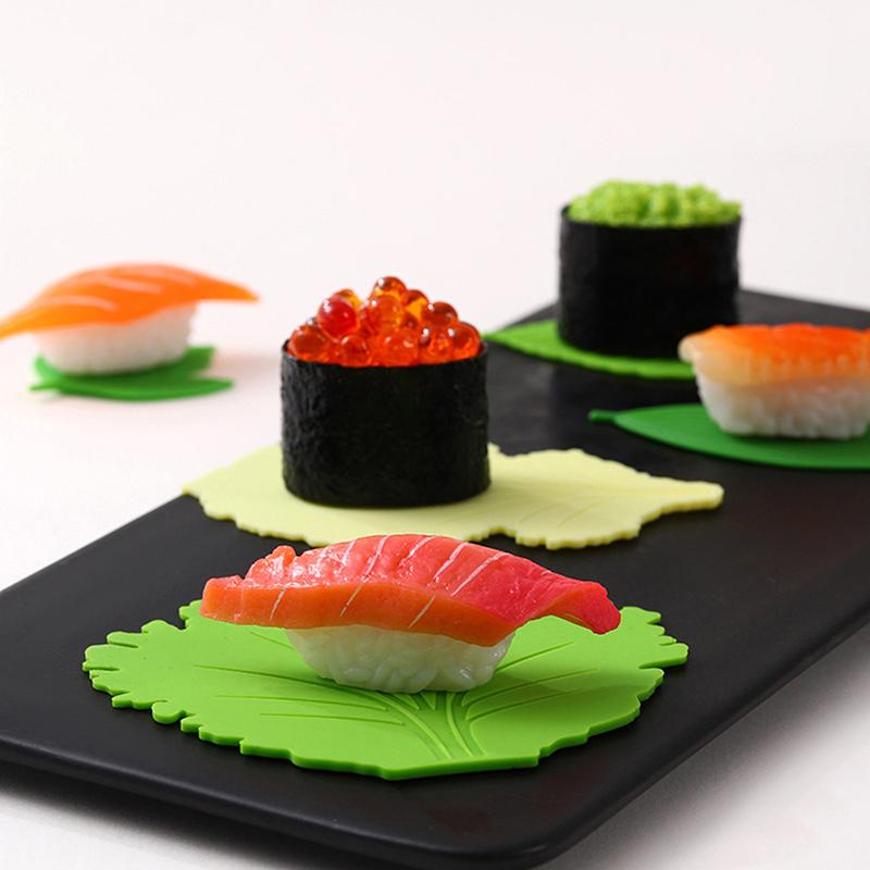 1Set Leaf Bento Dish Cup Lunch Separator Sushi Rice Ball Mat Decor Accessories