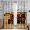Tractor Farm 3D Printed Curtains Industrial Style Polyester Fiber Curtains Living Room Bedroom Kitchen Decorative Curtains 2PCS