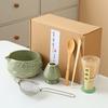8pcs Cherry Blossom White Matcha Bowl with Matcha Whisk Set, Japanese Tea Set Includes Matcha Bowl with Spout
