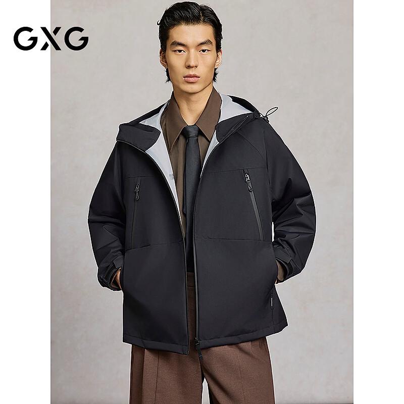 GXG Men's Black Hooded Outdoor Commuter Sport Jacket