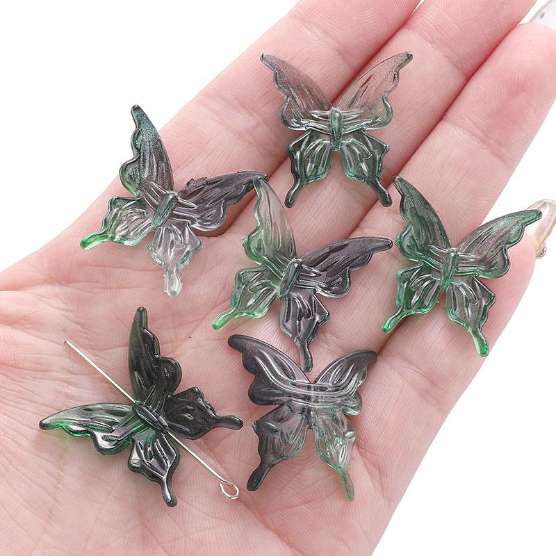 20pcs AB Double Color Butterfly Accessories DIY For Women Sweet Hair Ornament Rainbow Headwear Necklace Bracelet Jewelry Making