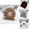 Y2k Skull Pattern Knit Cap With Plush Fabric For Outdoor Fashion
