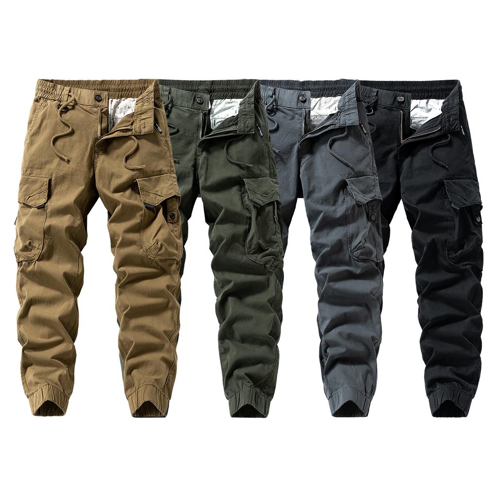 Retro Tactical Work Pants Men's Versatile Outdoor Loose Multi Pocket Straight Leg Casual Pants