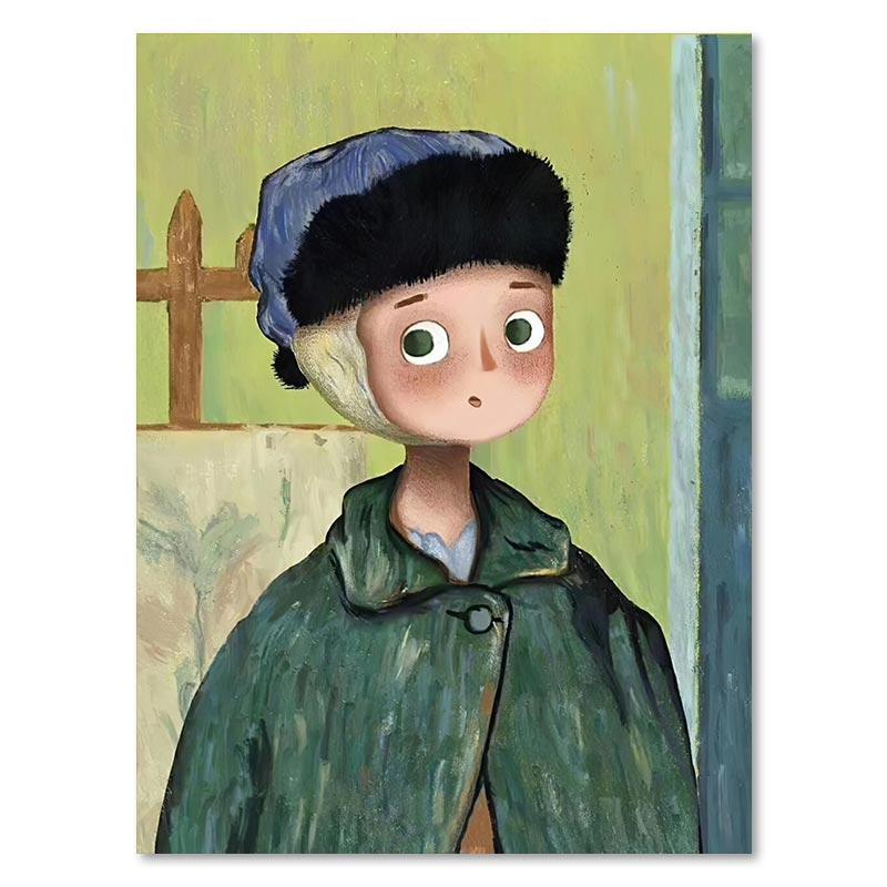 

Смешной знаменитый портрет мультфильм холст картина скандинавская жемчужина девушка постер ретро настенная живопись картина для гостиной домашний декор 30x40cm No Framed