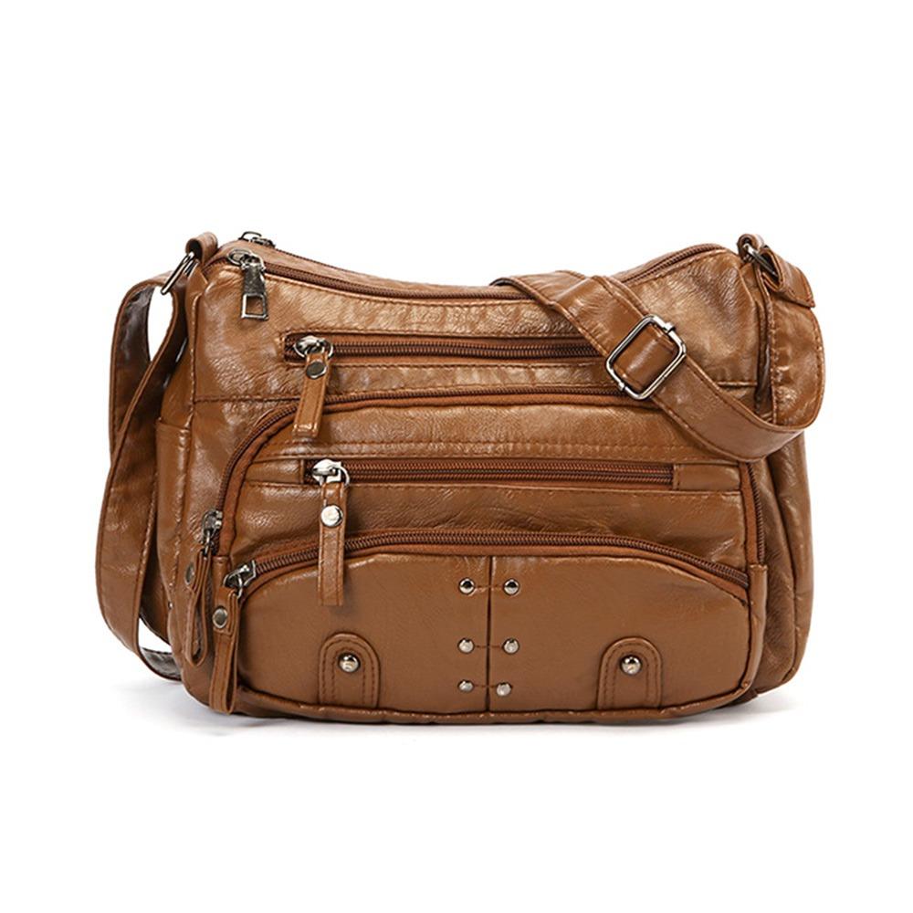 New Soft Leather Women's Bags Multi-Layer Pockets Crossbody Shoulder Bags Classic Luxury Handbags Ladies and Girls