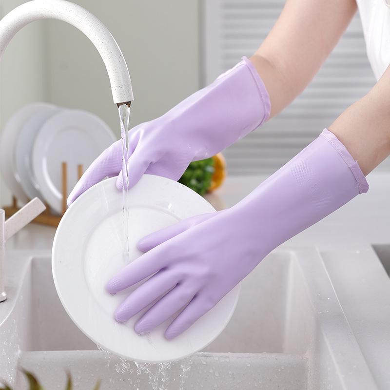 Kadın Dayanıklı Su Geçirmez Nitril Kauçuk Mutfak Temizlik Eldivenleri