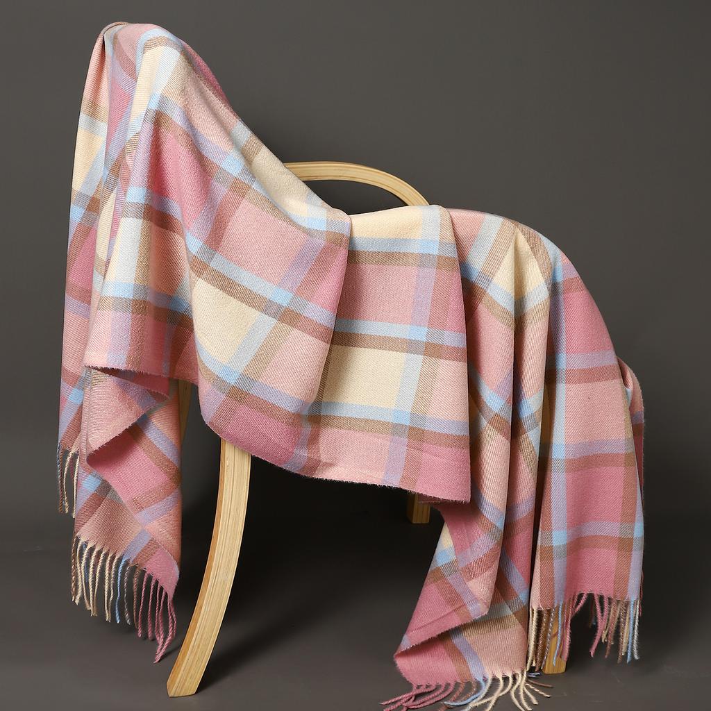 Female Blanket Foulard Bandana Autumn Men's Thick Wrap Scarves Winter Warm Cashmere Plaid Scarf Luxury Brand Fringe Large Shawls