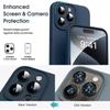 Hülle für iPhone 16 Pro - Schutz Flüssigsilikon Marineblau + 2 Panzergläser