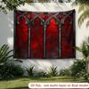 1 piece Gothic red stained glass party background flag - elegant wall decoration