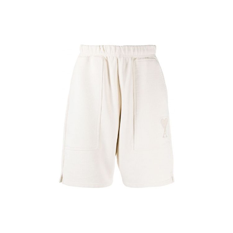 Amiparis Ss21 Heart Letter Embroidery Logo Sports Shorts Men shorts Off-White E21HJ328747-150