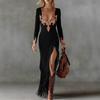 Retro Ethnic Tassel Floral V-Neck Dress - Spring/Autumn Women's Long Skirt (2026 Collection)