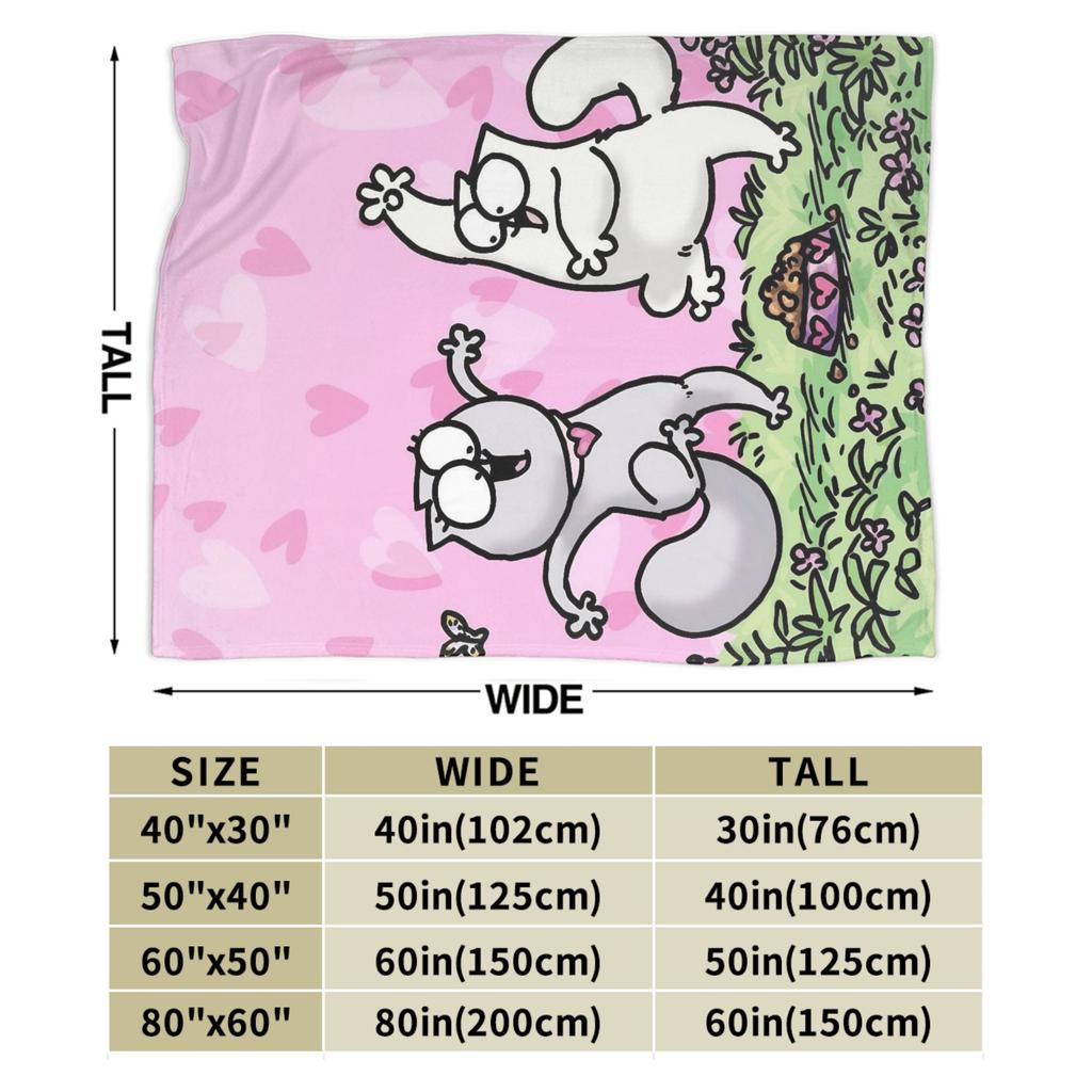 Humorous Cartoon Cat Simons Cat Flannel Throw Blanket Blanket for Bedding Outdoor Lightweight Quilt,