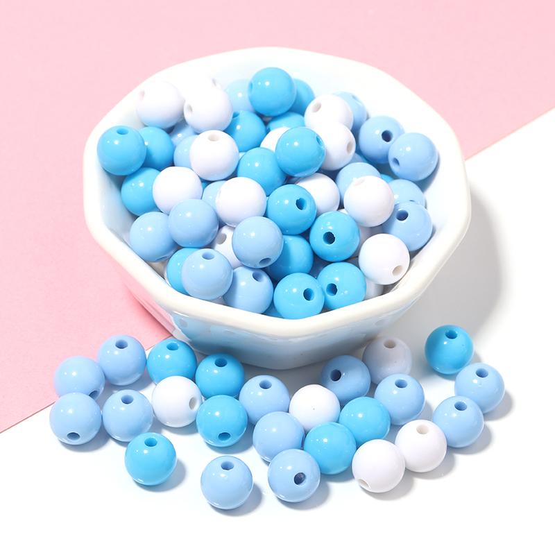 10-100pcs/lot 6/8/10/12/14/16/18/20mm Macaron Color Acrylic Beads Round Loose Beads For DIY Jewelry Making Necklace Bracelet