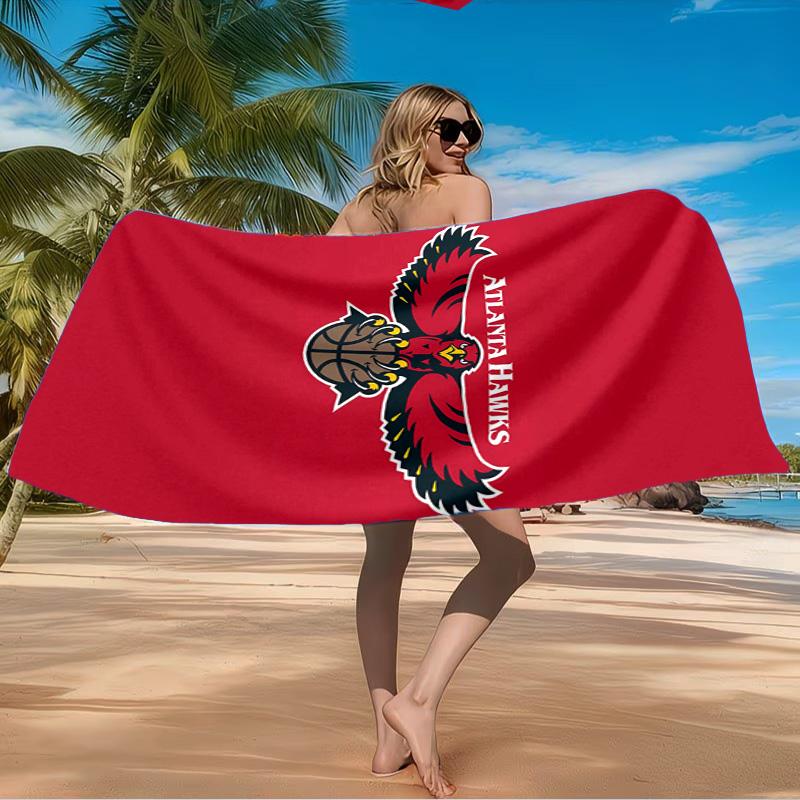 Hawks Basketball Beach Towel Microfiber Beach Towel, Lightweight and Quick-Dry, for Summer Travel, Swimming Pool Fan Birthday Gift