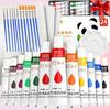 25/31/37pcs Acrylic Paint Set, Professional 12/18/24 Bulk Vibrant Pigment Acrylic Color 0.17oz Tubes Kit with 7pcs Painting Brus
