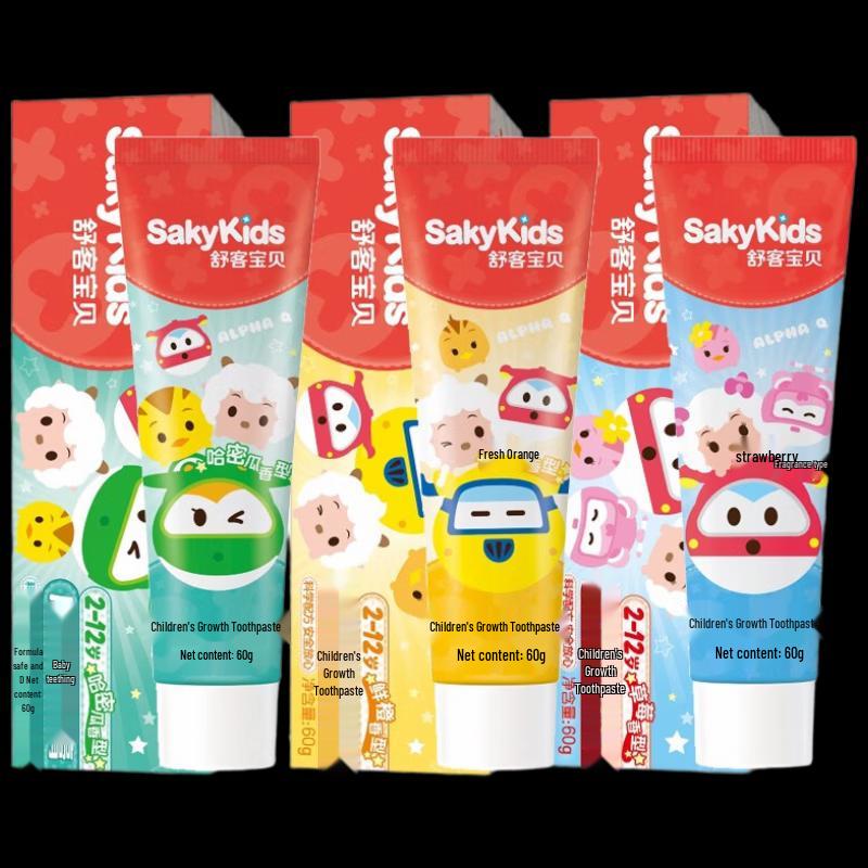 Saky Kids Fluoride Multi-Flavor Toothpaste 3-Pack