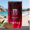 Asciugamano da Spiaggia Personalizzato Monster Energy, Stampa il Tuo Nome Testo Asciugamano Leggero Assorbente per Nuoto Viaggio