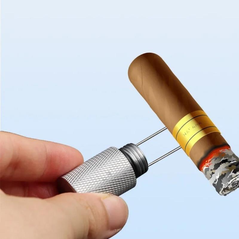Light Weight Serrated  Cigar Venting Needle Portable Unclogging Cigar Accessories Anti-scald Cigar Tray Hole Opener Drill Tool
