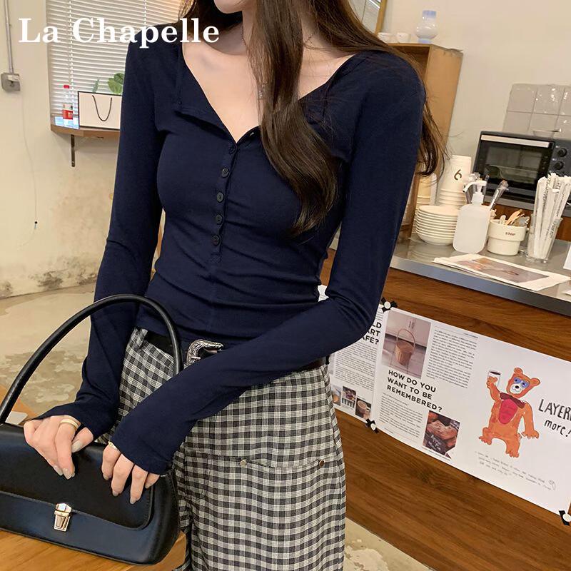La Chapelle Women's Slim-Fit Long Sleeve Base Layer T-Shirt