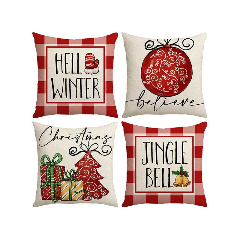 New Autumn Printed Pillow Cover Linen Printed Letters Home Living Room Sofa Cushion Pillow Cover