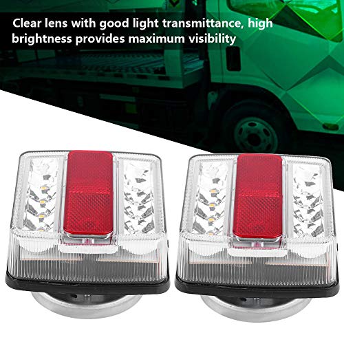 Trailer Brake Lights - Qiilu LED Tail Lights, 1 Pair of Magnetic LED Trailer Towing Lights, Board Lights, Rear Tail Lights with 10m Cable