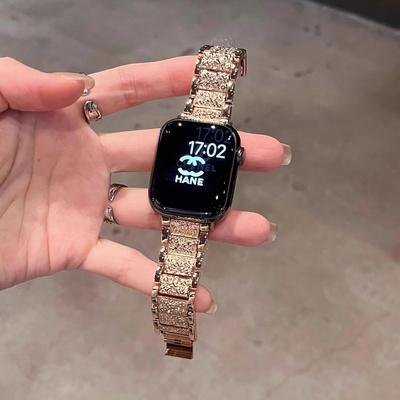 Compatible Diamond Metal Watch Band for Apple iWatch S10, Huawei GT345, and Xiaomi 89Pro Redmi