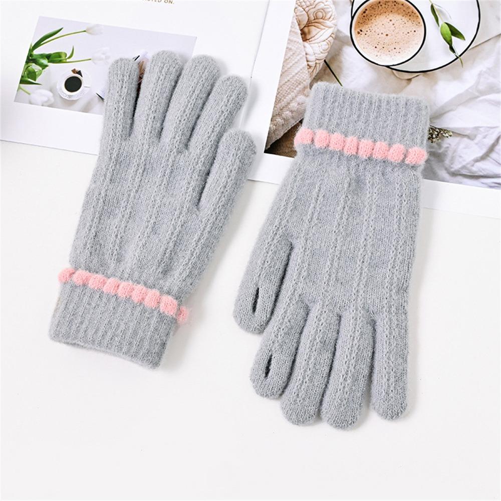 Winter Warm Winter Gloves Knitted Knitting Mittens Fashion Full Finger Gloves for Female