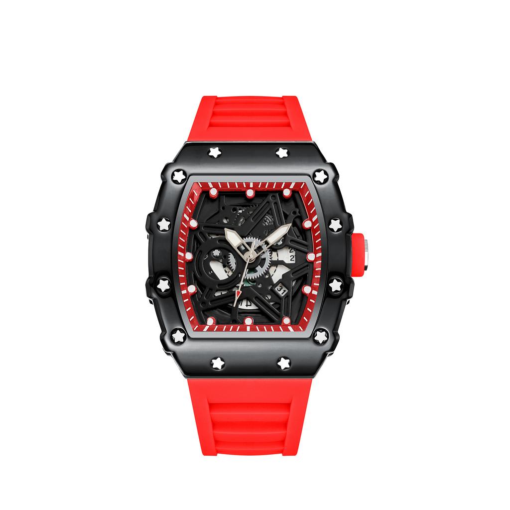 High-Value Fashion Quartz Watch Trendy Luminous Five-Pointed Star Barrel-Shaped Men'S Watch