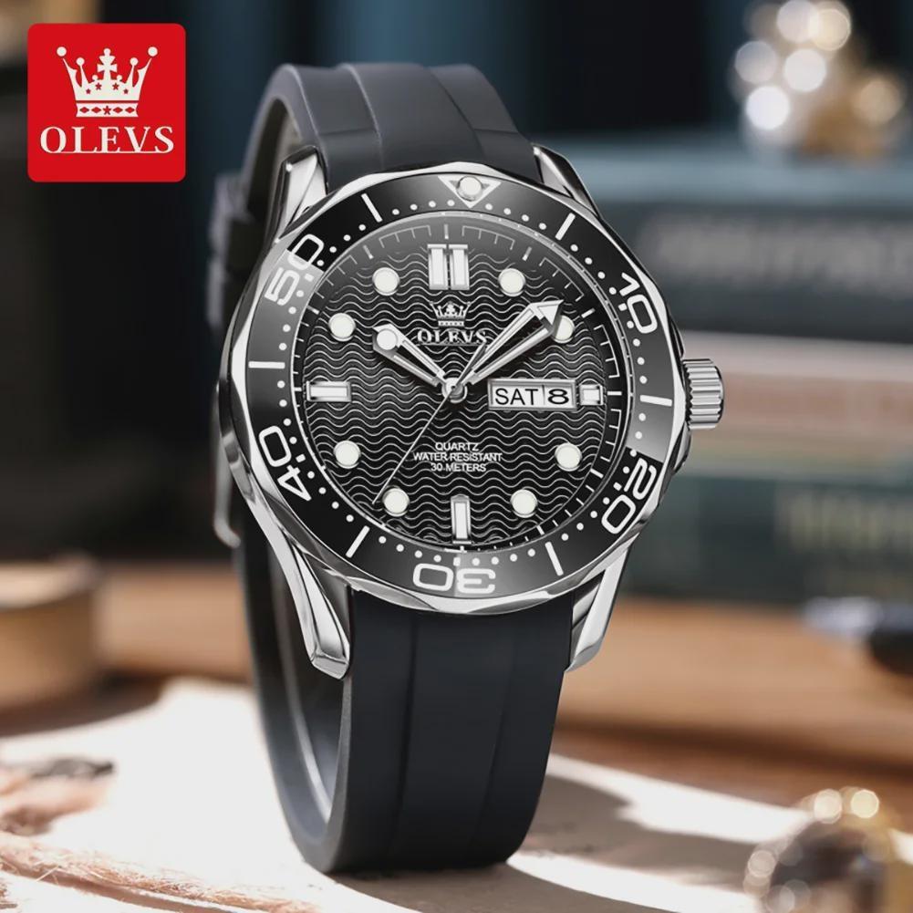 Fashion Mens Watches Steel/Silicone Strap Luminous Dual Calendar Waterproof Multi Color Business Sport Wrist Watch