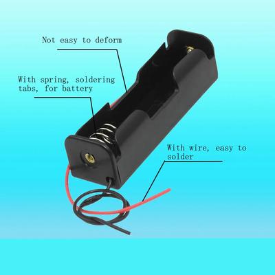 18650 Battery Case Holder with Wire Bundle 10PCS DIY Battery Storage Boxes 1 Bay Cell Battery Holder 1 Slots 10pcs 30PCS