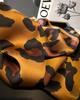 Coffee Color Leopard Print Scarf Thin Breathable Sun Shawl Elegant Style Windproof Head Wrap
