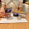 Magnetic Kickstand Cute Bling Glitter Marble Floral Elegant Phone Case for Samsung Galaxy Z Flip 7 6 5 4 Flip6 Flip5 Flip4 Cover