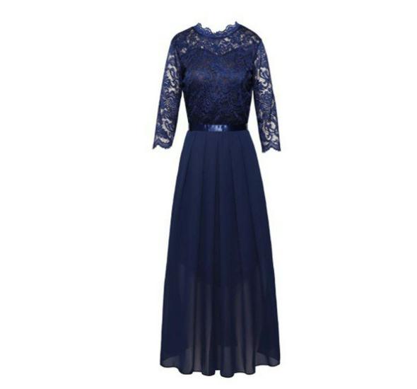 2025 Elegantes Europäisches & Amerikanisches Spitzen Brautjungfern- & Abendkleid für Damen