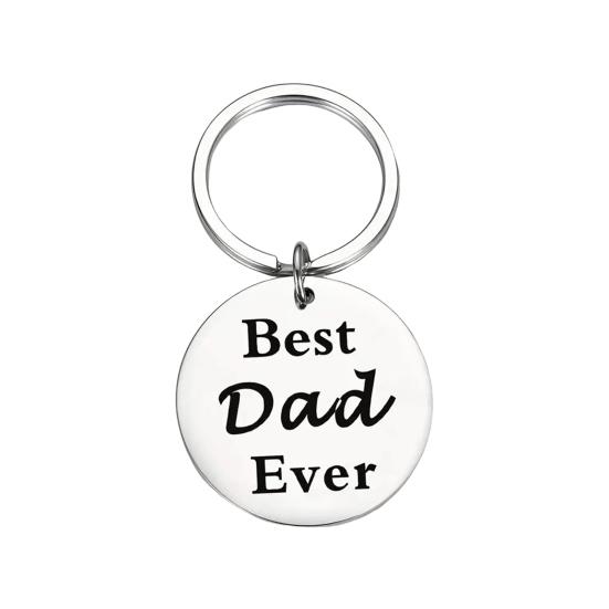 

Брелок из нержавеющей стали «Папа от сына», лучший папа на свете, брелок в подарок, двухсторонний брелок с буквенным принтом, сердечный подарок на День Святого Валентина 30mm