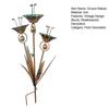 Flamed Copper Three Calla Lilies Garden Stake with Bells, Metal Flower Yard Art Decor, Outdoor Wind Bell Stake for Lawns,