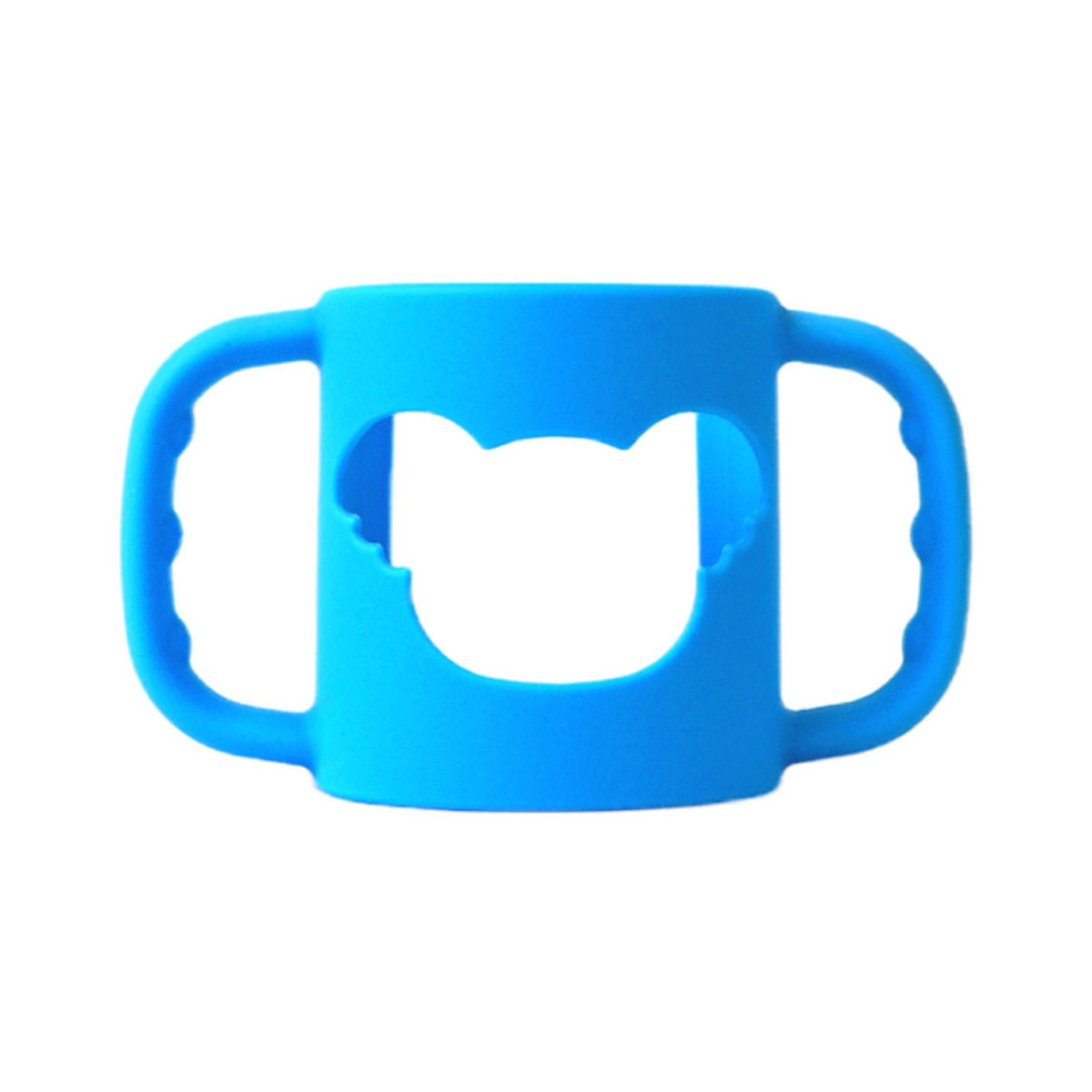 

Надежная ручка-держатель для бутылочек, удобный для детей, чехол-держатель, аксессуар для бутылочки для кормления младенцев, легкий переход синий