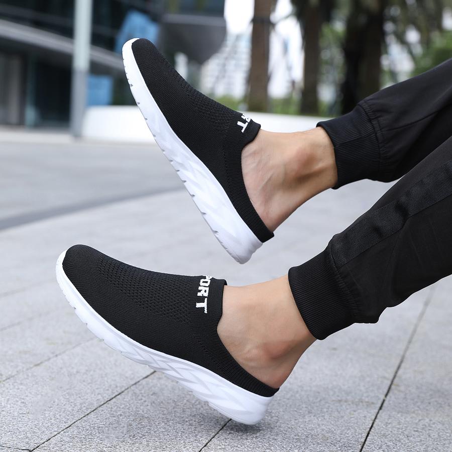 Men Slippers Summer Breathable Home Indoor Slippers Men Flats Thick Bottom Lightweight Slides Fashion Outdoor Walking Shoes