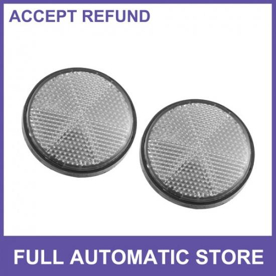 

TWO 56mm White Round Reflective Warning Reflector Universal for Motorcycle Bike