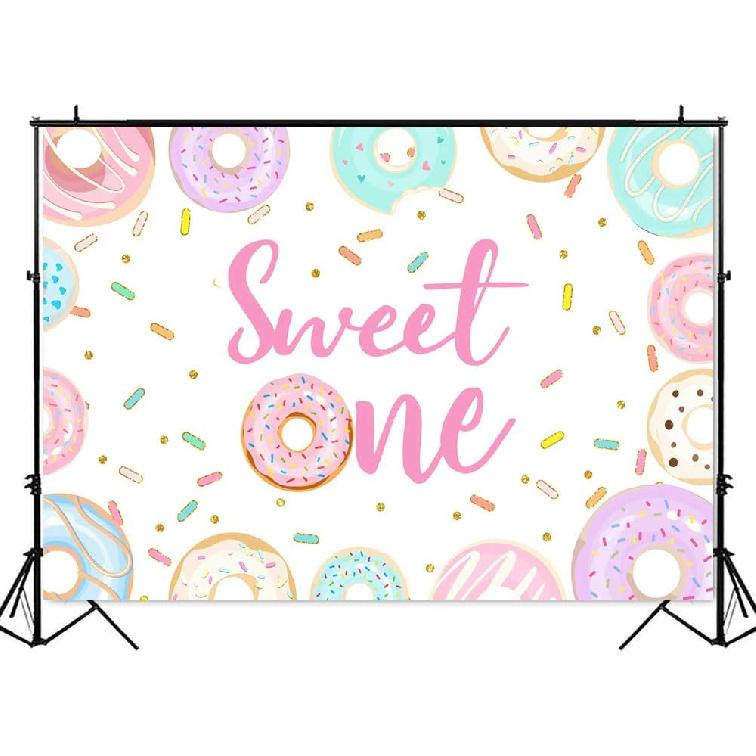 Avezano 7x5ft Donut Sweet One Backdrop Girls First Birthday Party Backdrop Donut 1st Birthday Party Decorations