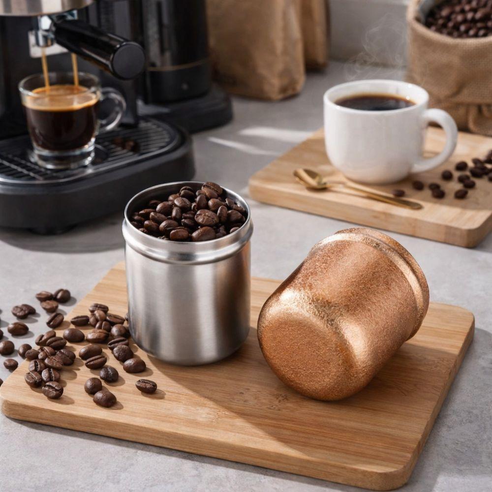 304 Stainless Steel Espresso Dosing Cup Food-Grade Wear Resistant Coffee Bean Cup Leak-proof Non-Stick Powder Cup Pour Over