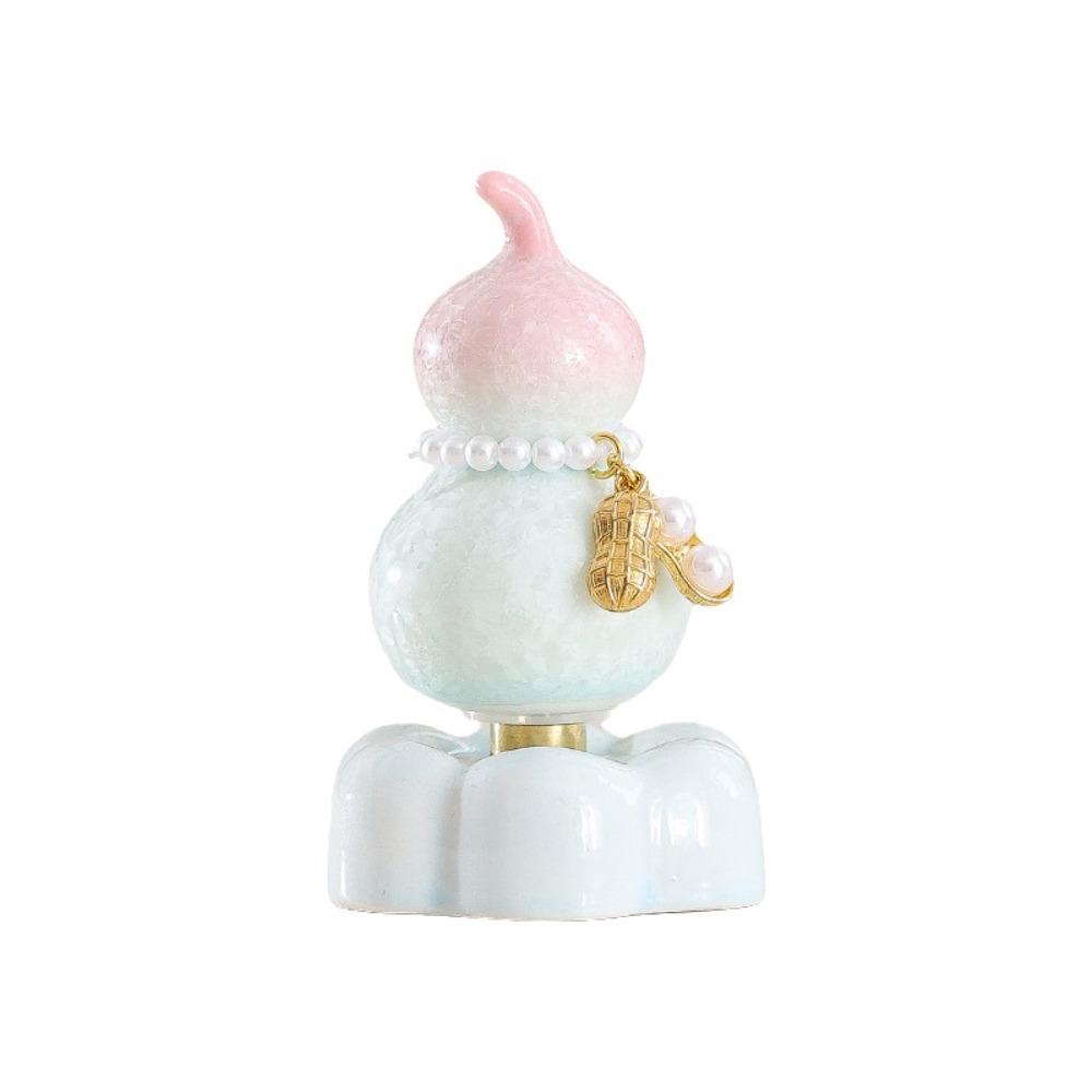 Exquisite Gourd Statue 360° Rotation Rotating Lucky Gourd Ceramic Figurine Office Desktop Decor Style 1