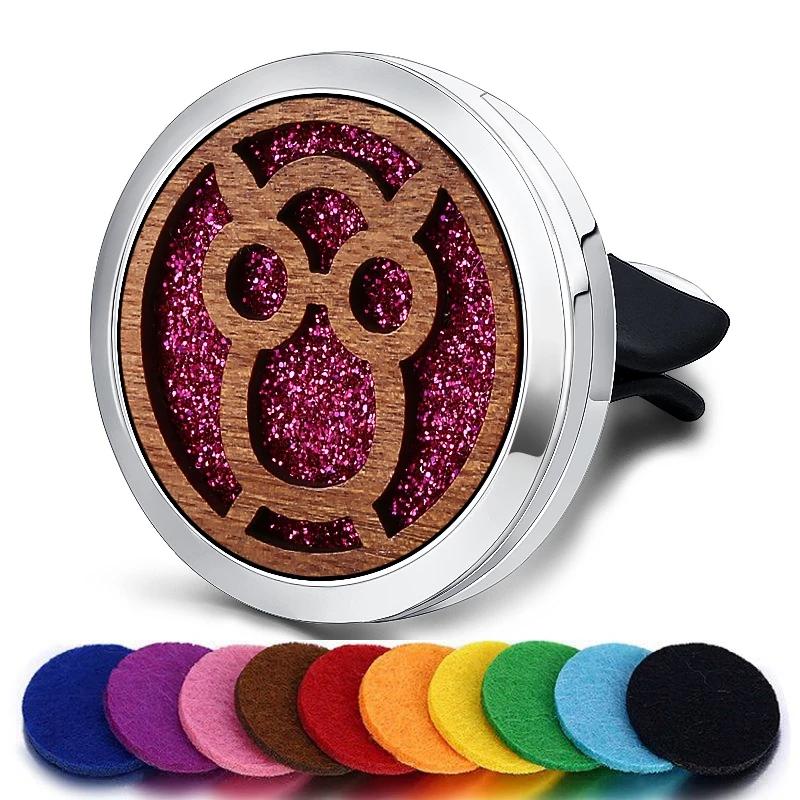 Refillable Car Air Freshener Smell Natural Wood Perfume Diffuser Clip Auto Vent Freshener Decoration Interior Accessories